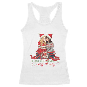 Our First Christmas As Mrs Mrs Racerback Tank Top LGBT Les Couple Xmas TS09 White Print Your Wear