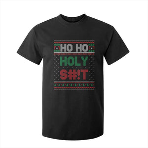 Funny Christmas T Shirt For Kid Ho Ho Holy Shit TS09 Black Print Your Wear