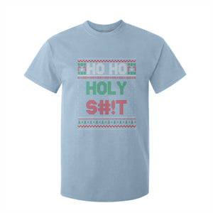 Funny Christmas T Shirt For Kid Ho Ho Holy Shit TS09 Light Blue Print Your Wear