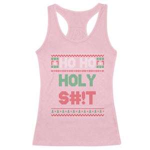 Funny Christmas Racerback Tank Top Ho Ho Holy Shit TS09 Light Pink Print Your Wear