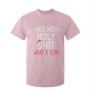 Funny Christmas T Shirt For Kid Ho Ho Holy Shit What A Year TS09 Light Pink Print Your Wear