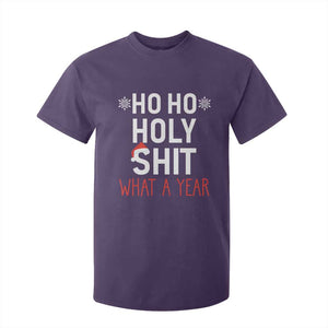 Funny Christmas T Shirt For Kid Ho Ho Holy Shit What A Year TS09 Purple Print Your Wear