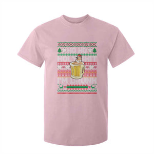 Funny Christmas T Shirt For Kid Ho Ho Holy Shit I'm Drunk Santa Drinking Beer TS09 Light Pink Print Your Wear