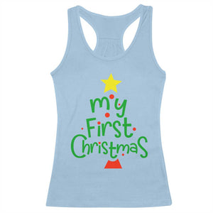 My First Christmas Family Matching Racerback Tank Top TS09 Light Blue Print Your Wear