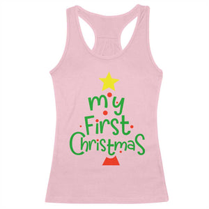 My First Christmas Family Matching Racerback Tank Top TS09 Light Pink Print Your Wear