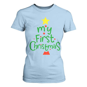 My First Christmas Family Matching T Shirt For Women TS09 Light Blue Print Your Wear