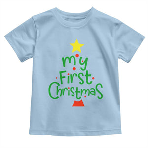 My First Christmas Family Matching Toddler T Shirt TS09 Light Blue Print Your Wear