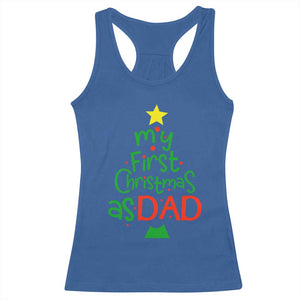 My First Christmas As Dad Family Matching Racerback Tank Top TS09 Royal Blue Print Your Wear