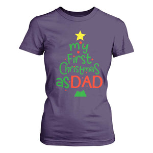 My First Christmas As Dad Family Matching T Shirt For Women TS09 Purple Print Your Wear