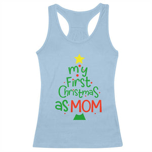 My First Christmas As Mom Family Matching Racerback Tank Top TS09 Light Blue Print Your Wear