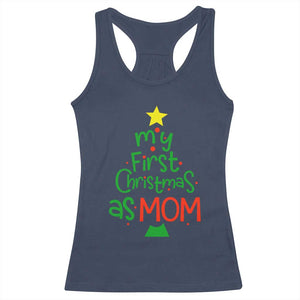 My First Christmas As Mom Family Matching Racerback Tank Top TS09 Navy Print Your Wear