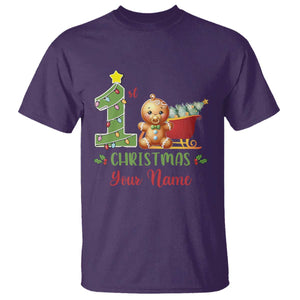 Personalized First Christmas T Shirt Custom Name Baby Gingerbread My 1st Xmas TS09 Purple Print Your Wear