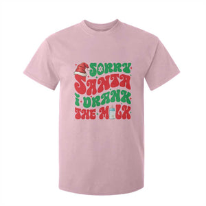 Funny First Christmas T Shirt For Kid Sorry Santa I Drank The Milk TS09 Light Pink Print Your Wear