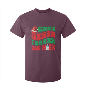 Funny First Christmas T Shirt For Kid Sorry Santa I Drank The Milk TS09 Maroon Print Your Wear