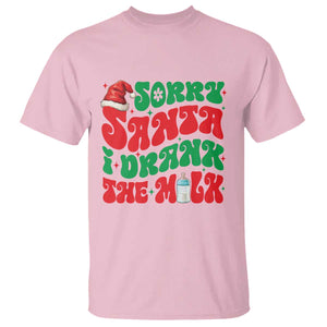 Funny First Christmas T Shirt Sorry Santa I Drank The Milk TS09 Light Pink Print Your Wear