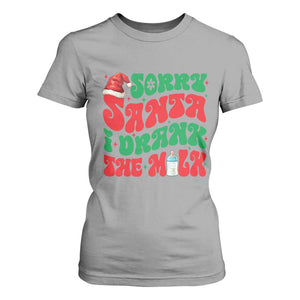Funny First Christmas T Shirt For Women Sorry Santa I Drank The Milk TS09 Sport Gray Print Your Wear