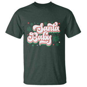 Funny Santa Baby T Shirt TS09 Dark Forest Green Print Your Wear