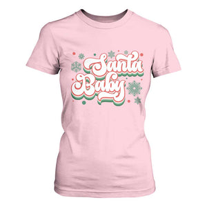 Funny Santa Baby T Shirt For Women TS09 Light Pink Print Your Wear