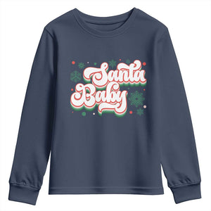 Funny Santa Baby Youth Sweatshirt TS09 Navy Print Your Wear