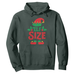 Cute First Christmas ELF Size Hoodie TS09 Dark Forest Green Print Your Wear
