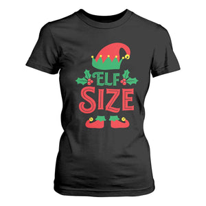 Cute First Christmas ELF Size T Shirt For Women TS09 Black Print Your Wear