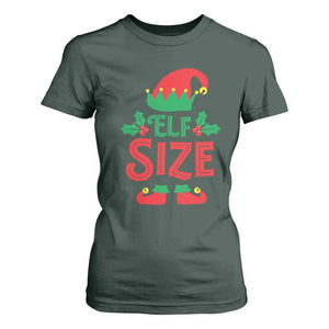 Cute First Christmas ELF Size T Shirt For Women TS09 Dark Forest Green Print Your Wear