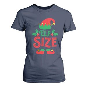 Cute First Christmas ELF Size T Shirt For Women TS09 Navy Print Your Wear