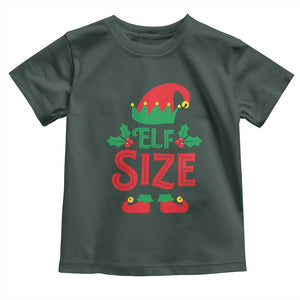 Cute First Christmas ELF Size Toddler T Shirt TS09 Dark Forest Green Print Your Wear