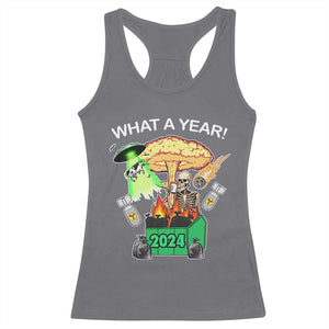 Funny Christmas What A Year Dumpster Fire Racerback Tank Top TS09 Charcoal Print Your Wear