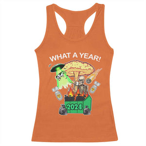 Funny Christmas What A Year Dumpster Fire Racerback Tank Top TS09 Orange Print Your Wear