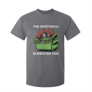 Funny Emotional Dumpster Fire Skeleton T Shirt For Kid TS09 Charcoal Print Your Wear