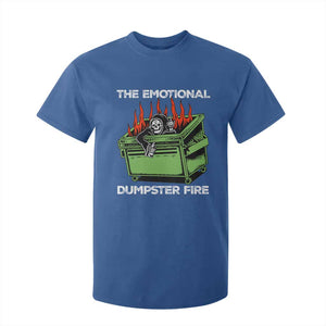 Funny Emotional Dumpster Fire Skeleton T Shirt For Kid TS09 Royal Blue Print Your Wear