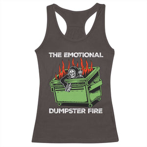 Funny Emotional Dumpster Fire Skeleton Racerback Tank Top TS09 Dark Chocolate Print Your Wear