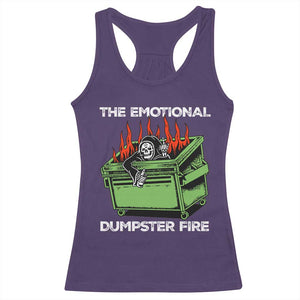 Funny Emotional Dumpster Fire Skeleton Racerback Tank Top TS09 Purple Print Your Wear