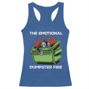 Funny Emotional Dumpster Fire Skeleton Racerback Tank Top TS09 Royal Blue Print Your Wear
