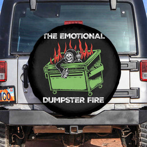 Funny Emotional Dumpster Fire Skeleton Spare Tire Cover TS09 No hole Black Print Your Wear