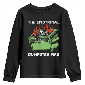 Funny Emotional Dumpster Fire Skeleton Youth Sweatshirt TS09 Black Print Your Wear