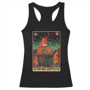 Emotional Dumpster Fire Skeleton Tarot Card Racerback Tank Top TS09 Black Print Your Wear