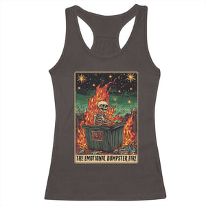 Emotional Dumpster Fire Skeleton Tarot Card Racerback Tank Top TS09 Dark Chocolate Print Your Wear