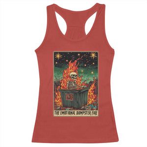 Emotional Dumpster Fire Skeleton Tarot Card Racerback Tank Top TS09 Red Print Your Wear