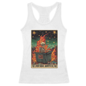 Emotional Dumpster Fire Skeleton Tarot Card Racerback Tank Top TS09 White Print Your Wear