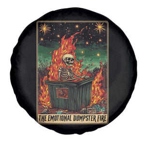 Emotional Dumpster Fire Skeleton Tarot Card Spare Tire Cover TS09 Print Your Wear
