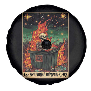 Emotional Dumpster Fire Skeleton Tarot Card Spare Tire Cover TS09 Print Your Wear