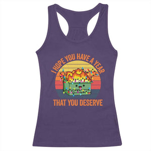 Funny Christmas Dumpster Fire Racerback Tank Top I Hope You Have The Year That You Deserve TS09 Purple Print Your Wear