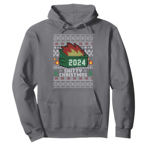 Funny Shitty Christmas 2024 Dumpster Fire Hoodie TS09 Charcoal Print Your Wear