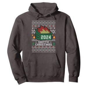 Funny Shitty Christmas 2024 Dumpster Fire Hoodie TS09 Dark Chocolate Print Your Wear