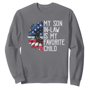 Funny My Son In Law Is My Favorite Child Sweatshirt American Flag Sunflower TS09 Charcoal Print Your Wear