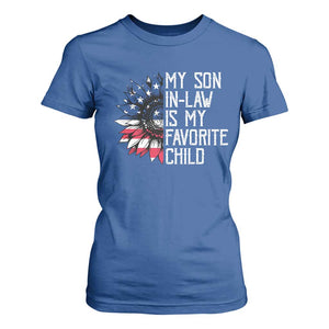 Funny My Son In Law Is My Favorite Child T Shirt For Women American Flag Sunflower TS09 Royal Blue Print Your Wear
