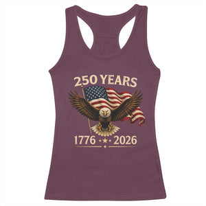 250 Anniversary USA Patriotic Eagle Racerback Tank Top 250th 4th Of July 1776 2026 Flag TS10 Maroon Print Your Wear