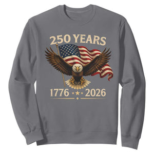 250 Anniversary USA Patriotic Eagle Sweatshirt 250th 4th Of July 1776 2026 Flag TS10 Charcoal Print Your Wear